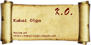 Kabai Olga névjegykártya