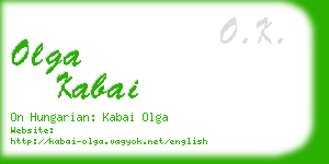 olga kabai business card